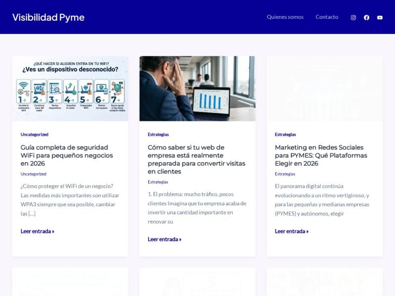 Captura de la web Visibilidad Pyme